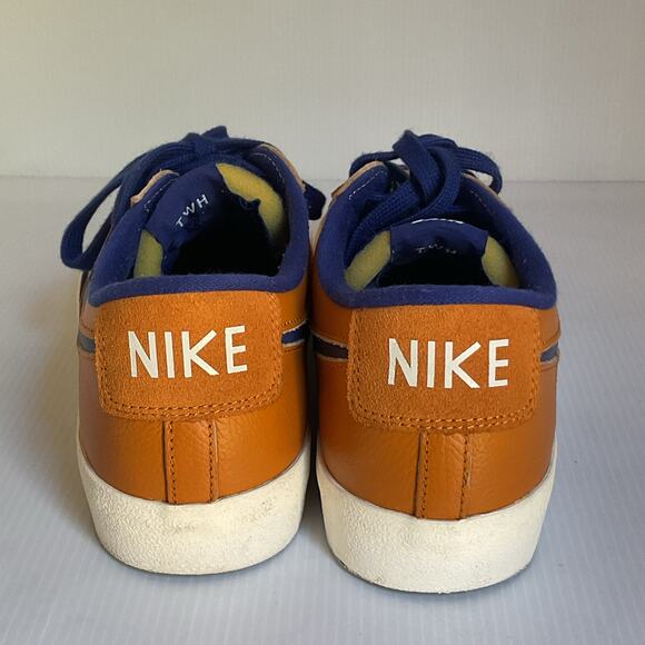 Nike Blazer Low Leather Sneakers Orange Blue Men’s Size 10.5 Retro Nike - Picture 6 of 10